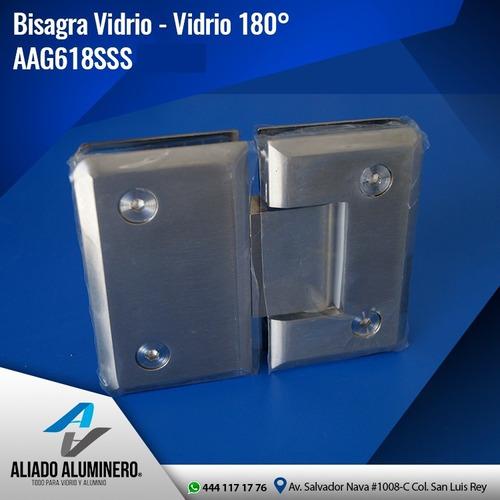 Bisagra Vidrio - Vidrio 180° Satin