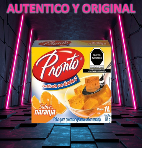 Pronto 3 Gelatinas De Agua Sabor Naranja Con Vitamina C Wow