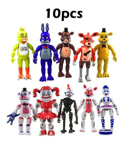 Juego De 10 Muñecas Five Nights At Freddy's Con Led