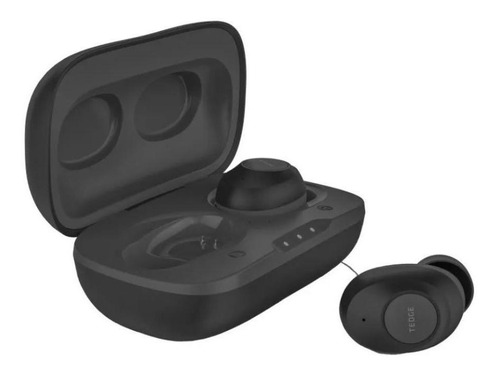 Imagen 2 de 5 de Audífonos in-ear inalámbricos Tedge TW901 negro con luz LED