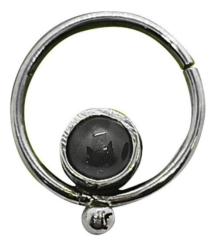 Septum Aro, Imala Joyeras, Plata 0.925 Y Granate. Color Black Star