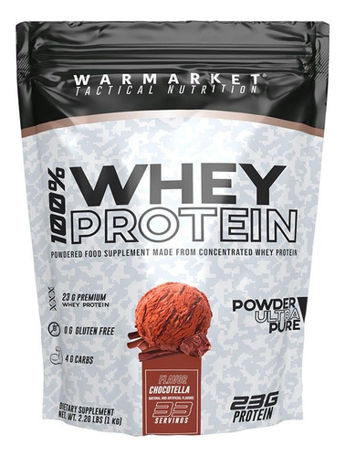 Proteina 100% Whey Protein Warmarket 1 Kg Sabor Chocotella
