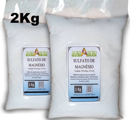 Fertilizante Sulfato De Magnésio 2kg Adubo Ferti Hidroponia