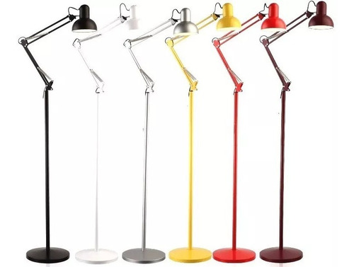 Luminária Chão Articulada Metal Lustre Coluna Abajur 1,90m