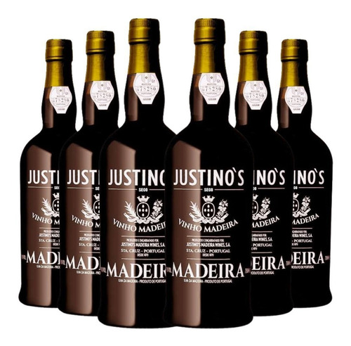 Kit 06 Vinho Do Porto Justino's Madeira 3 Anos Doce 750 Ml