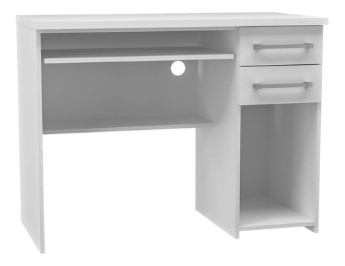 Mesa Escrivaninha 2 Gavetas 100% Mdf 9665 Branco