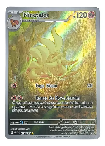 Carta Pokmon Ninetales (199/197) Full Art Hologrfica Copag | MercadoLivre
