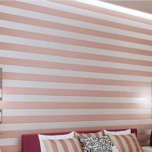 Papel Pintado Raya Para Salon Dormitorio Tv Color Rosa