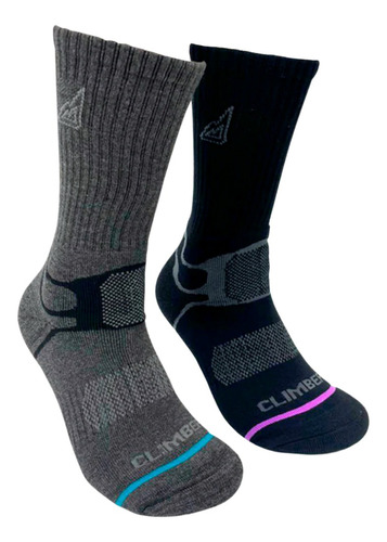 Pack 2 Calcetines Mujer Negro/gris Climber Moritz