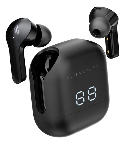 Audífonos Aliencraft Q-volt - Bluetooth Tws Con Power Bank Color Negro