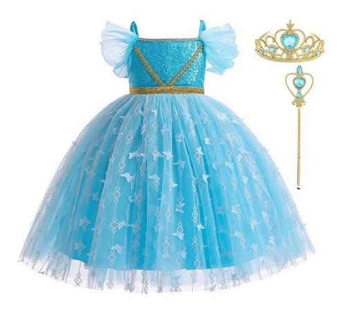 Vestido De Cosplay Jasmine Para Fiesta Cumpleaños Carnaval Princesa Aladdín Lámpara Mágica Disfraz Halloween 