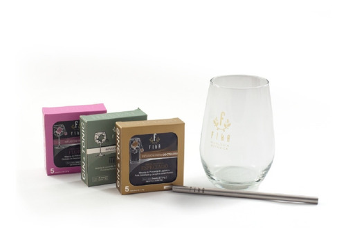 Imagen 3 de 10 de Kit Gintonic Caja Mixologia Botanica Copa Infusiones Sorbete