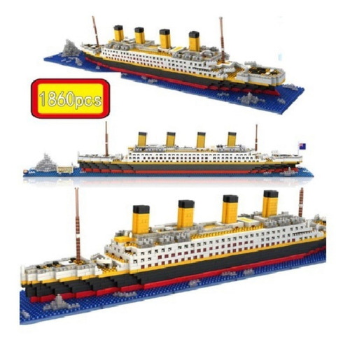 Imagem 1 de 7 de Navio Titanic 1860 Mini Peças - Blocos De Montar + Manual 