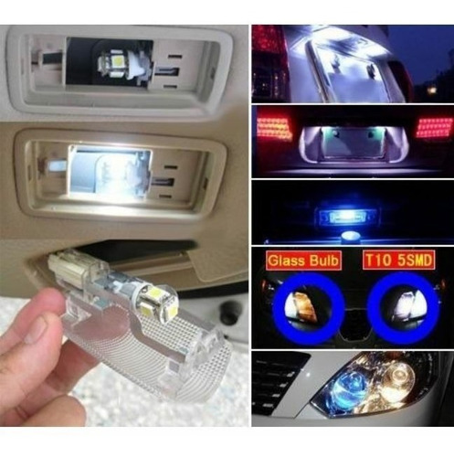 Lampara Led T10 Canbus Libre De Error 5 Smd Blanco W5w Cuña