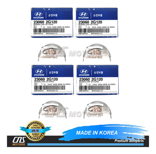 Genuine Connecting Rod Bearings 8pcs For Hyundai Kia 2.0 Ddf