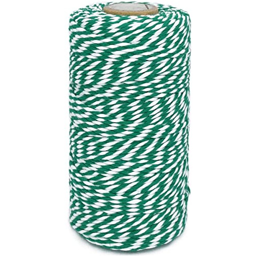 Hilo De Algodón Verde Y Blanco Baker String 2mm De Esp...