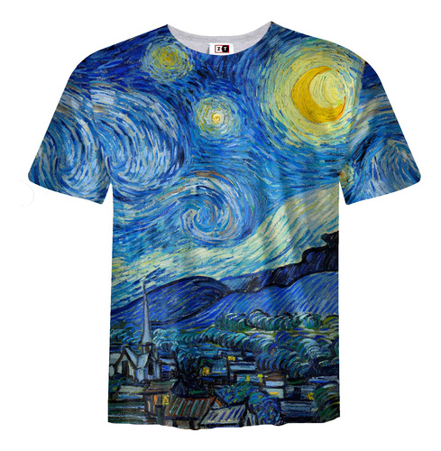 Remera Zt-0341 - Van Gogh 1 Noche Estrellada