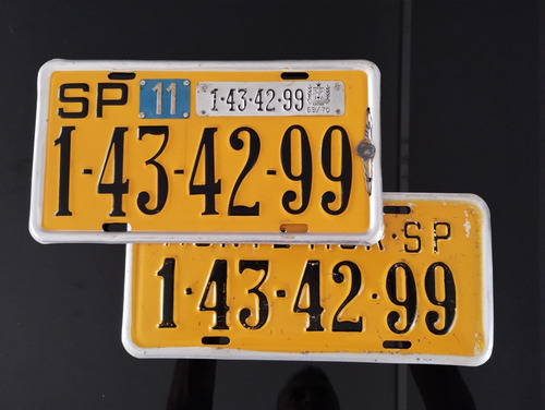 Placas De Carro Antigas, Feita Em Alumínio, 1969 / 70 (Usado)
