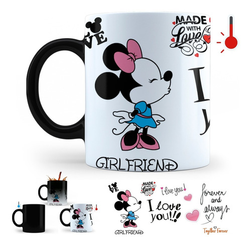 2 Tazas Mágicas Mickey Minnie | Novios Tazas Pareja