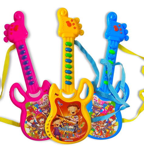Mini Guitarra Musical Brinquedo Infantil Guitarrinha C/ Som Cor Rosa