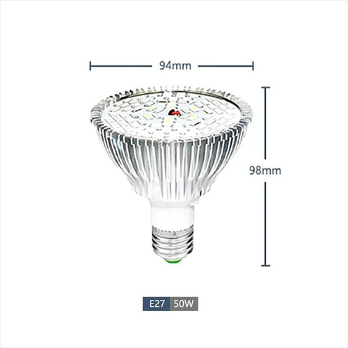 Imagen 5 de 6 de Pack 2 Ampolletas Led Cultivo 100% Aluminio 78 Smd Led, 1m2