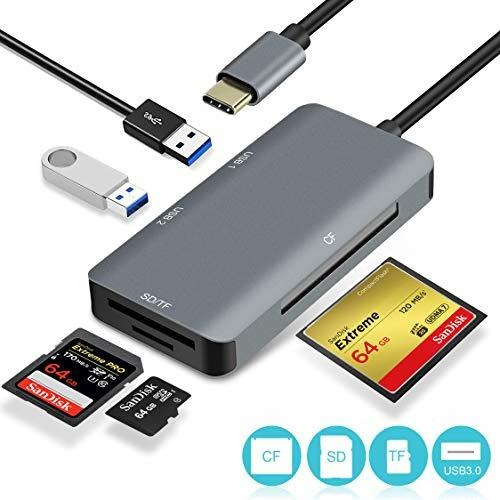 Lector De Tarjetas Usb-c Sd/tf, Enlaces De Onda 5 En 1