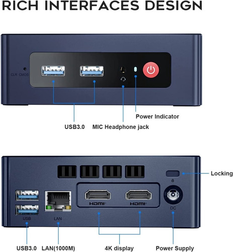 Imagen 3 de 10 de Mini Pc Intel 2.9ghz Ram 8gb 256gb M2 Dual Monitor Tv 4k Fhd