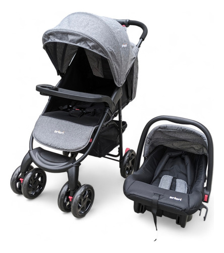 Coche Bebé Priori Wings Travel System Color Gris Chasis Negro