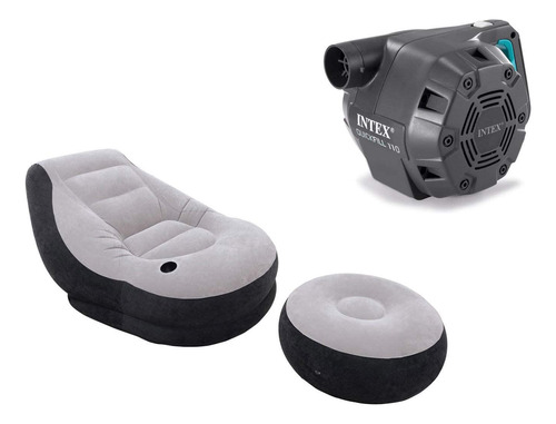 Intex Juego De Silla Inflable Y Otomana Ultra Y Bomba De Ai.