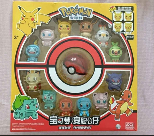 Miniaturas De Pokémon Que Cambian El Rostro + Pokébola (Usado)