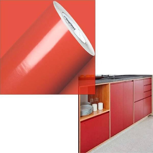 Adhesivo rojo para envolver muebles, 3 x 0,50 m