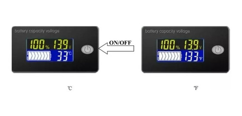 Voltímetro Dc Digital 12v 24v 36v 48v Medidor Nível De Carga
