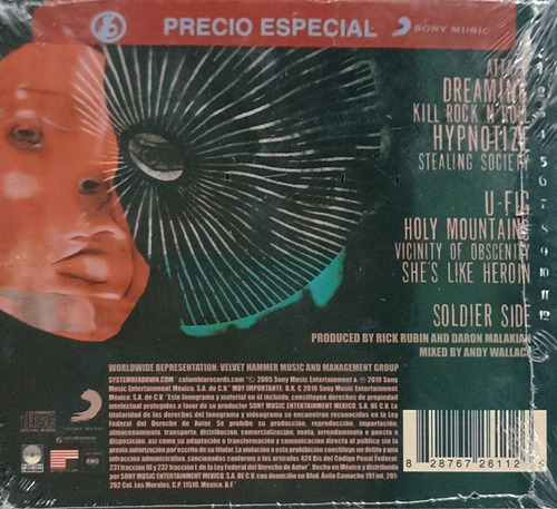 System Of A Down - Hypnotize - Disco Cd- 12 Canciones