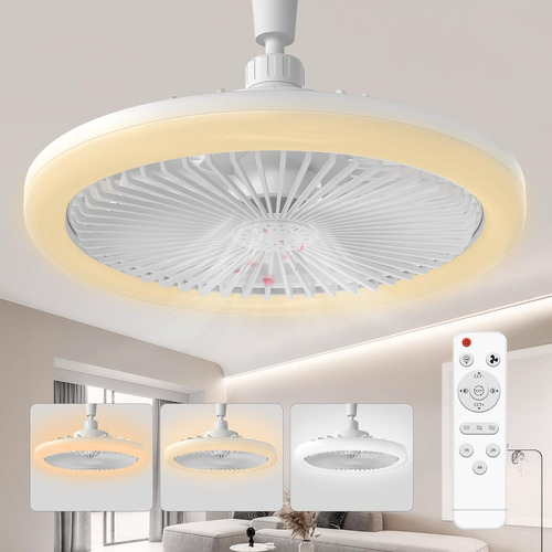 Ventilador De Techo Foco Con Luz Y Control Remoto 10 PuLG