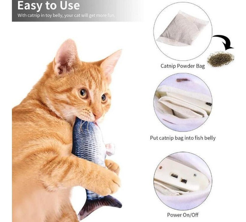 Juguete Eléctrico Recargable De Pescado Para Gato A, 4 Pieza