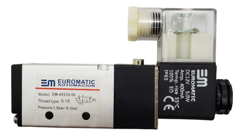 Electrovalvula Solenoide 5/2 Neumática Rosca 1/8 Con Bobina