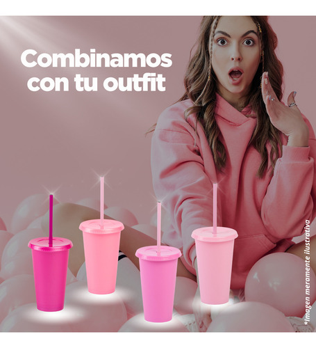 10 Vasos Reusables Tipo Star 20 Oz Con Tapa Plana Color Morado Pastel