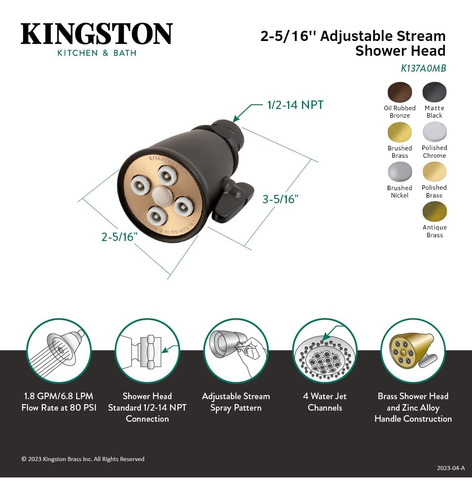 K137a0mb - Cabezal De Ducha Victoriano, Color Negro Mate