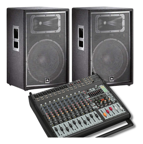 Combo Consola Potenciada Pmp4000 + 2 Bafles Jbl Jrx-215