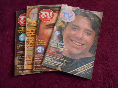Lote D4 Revistas Antiguas Tv Todo Tipo Tele Guia Vintage 70s