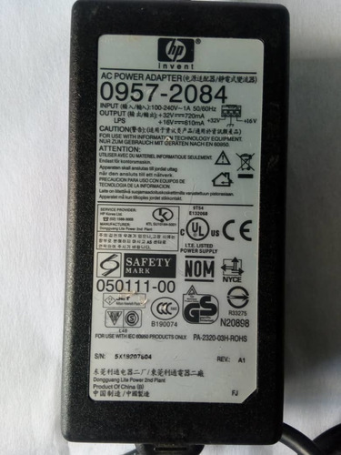 Imagen 2 de 2 de Regulador De Impresora, Ac Power Adapter 0957-2084 Pta Gris.