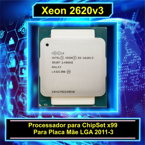 Processador Xeon E5 2620v3  2.40 Ghz Lga 2011-3 Sem Coler