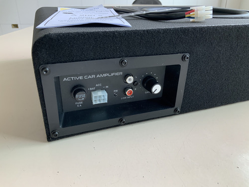 Caixa De Som Amplificada Automotiva Slim Sub 8 Polegadas Cor Preto