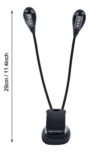 Lámpara Led Doble Brazo Ajustable Para Atril O Lectura