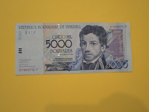 Billete De Venezuela 5000 Bolívares 2004