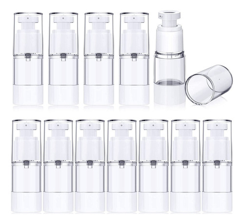 Airless Cosméticos Crema Bomba Rellenable, 10 Unidades, 15 M