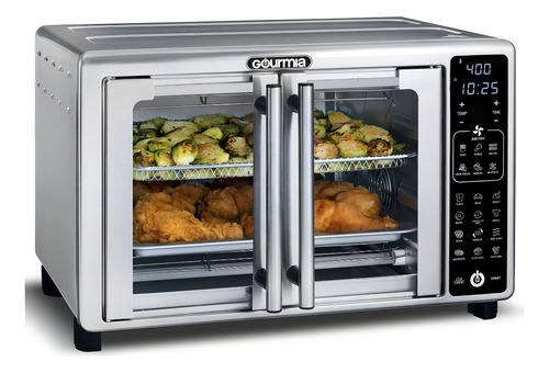 Freidora De Aire Gourmia Horno Digital Pantalla 19 Funciones Color Plateado