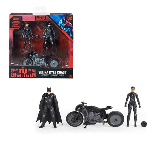 The Batman Y Selina Kyle Chase Figuras Moto Dc Spin Master