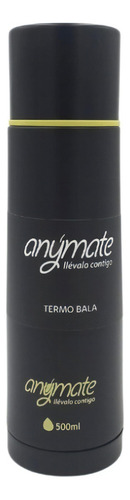 Termo Para Agua Caliente Bala / Café, 500ml Caliente O Frío Color Negro