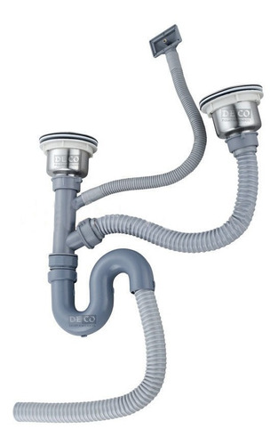 Imagen 3 de 7 de Pileta Doble De Acero Inoxidable 304 Sobreponer + Valvulas